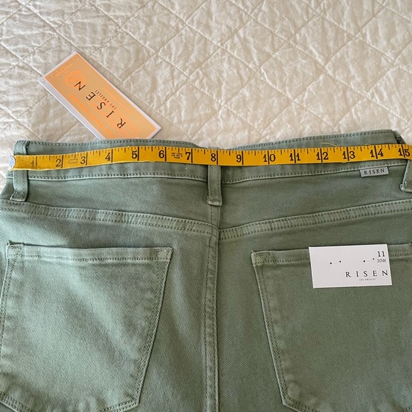 NWT Risen Distressed Subtle High Rise 11 Olive - Picture 7 of 8